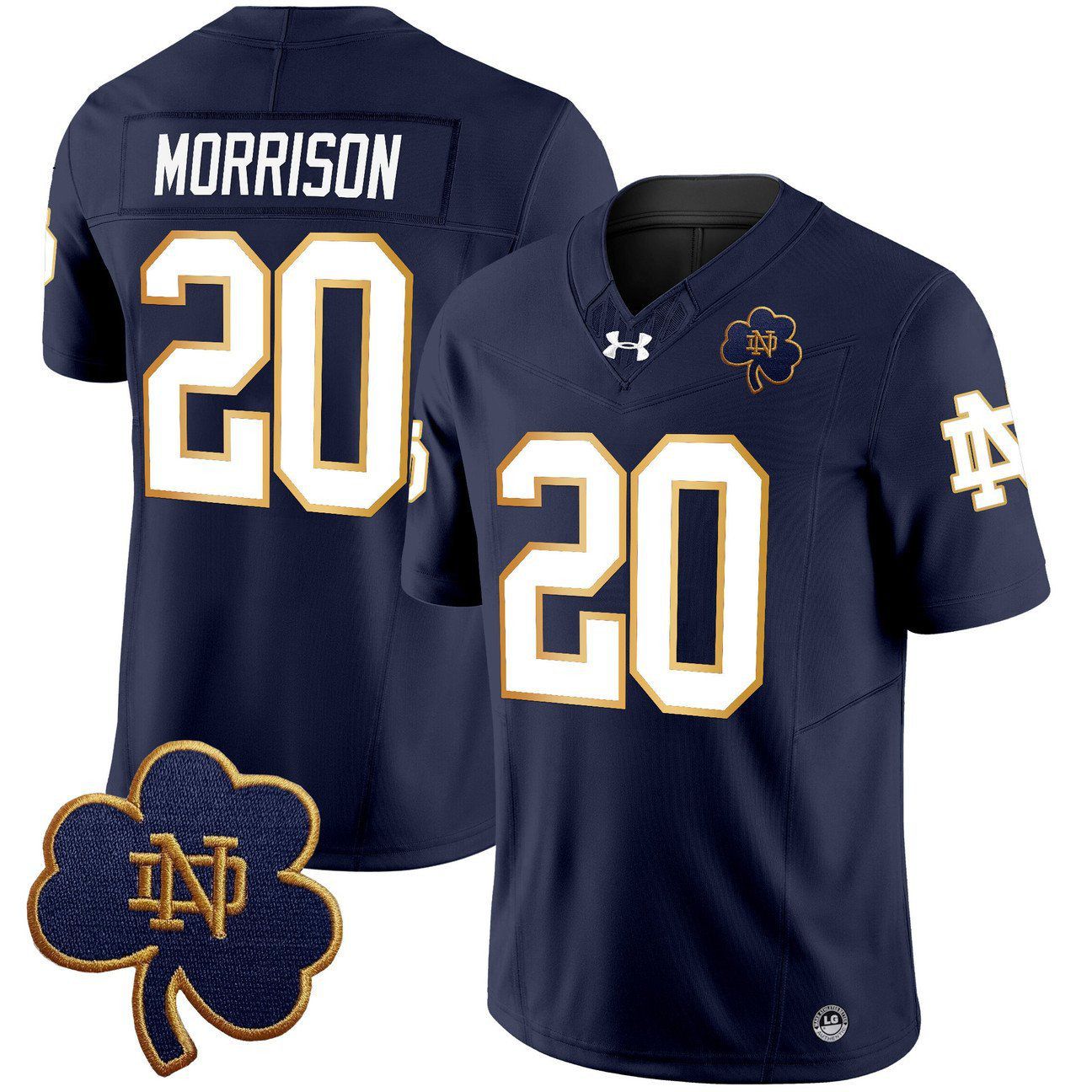 Youth Notre Dame Fighting Irish #20 Morrison Drak Blue 2024 Vapor Limited NCAA Jersey